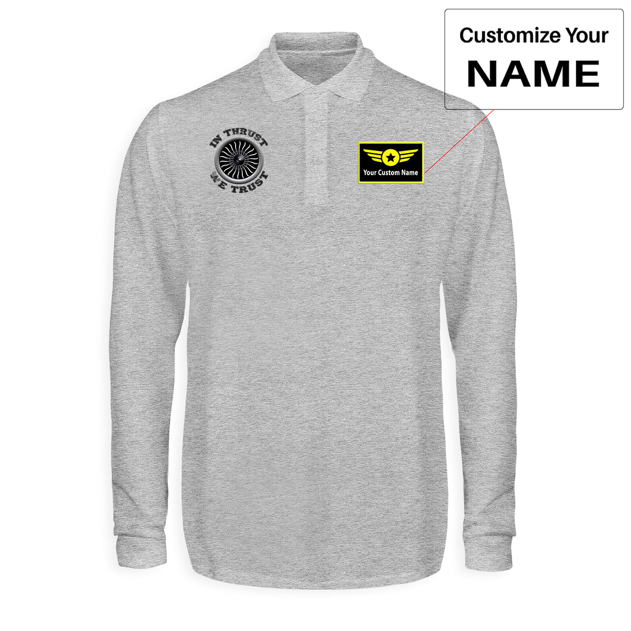 In Thrust We Trust (Vol 2) Designed Long Sleeve Polo T-Shirts