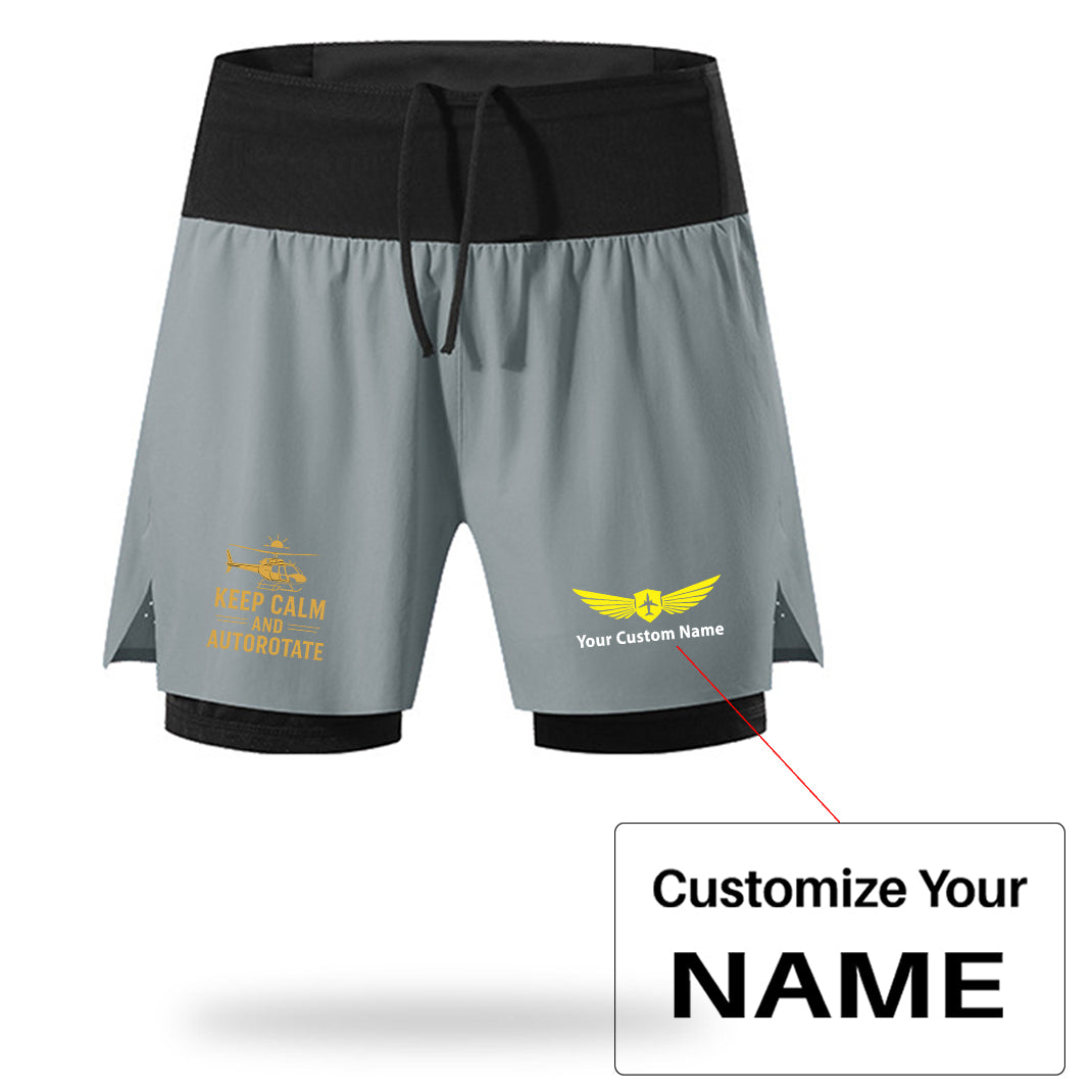 Keep Calm and Autorotate Designed Quick Dry Fitness Shorts