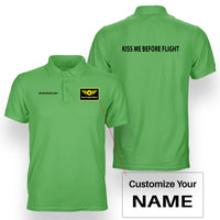 Thumbnail for KISS ME BEFORE FLIGHT Designed Double Side Polo T-Shirts