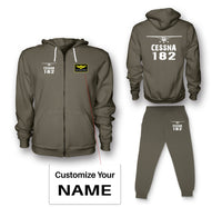 Thumbnail for Cessna 182 & Plane Designed Zipped Hoodies & Sweatpants Set