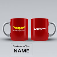 Thumbnail for A320neo & Text Designed Ceramic White Mugs