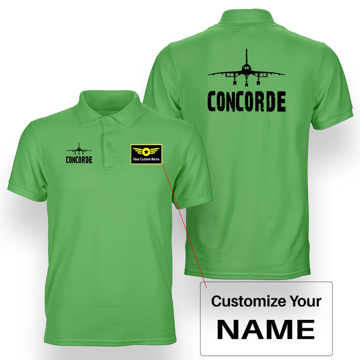 Concorde & Plane Designed Double Side Polo T-Shirts