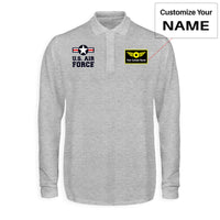 Thumbnail for US Air Force Designed Long Sleeve Polo T-Shirts