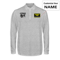 Thumbnail for Airbus A380 & Trent 900 Engine Designed Long Sleeve Polo T-Shirts