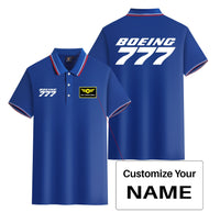 Thumbnail for Boeing 777 & Text Designed Stylish Polo T-Shirts (Double-Side)