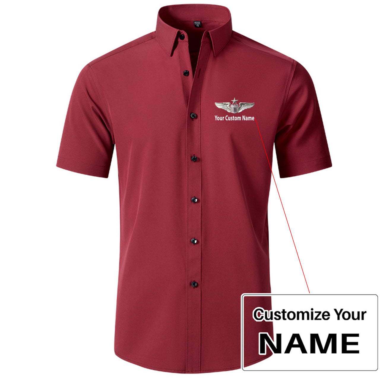 Custom Name (US Air Force & Star) Design Super Quality Short Sleeve Shirts