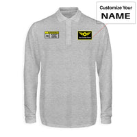 Thumbnail for Warning May Constantly Talk About Aviation Designed Long Sleeve Polo T-Shirts