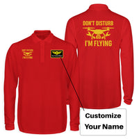 Thumbnail for Don't Disturb I'm Flying Designed Long Sleeve Polo T-Shirts (Double-Side)