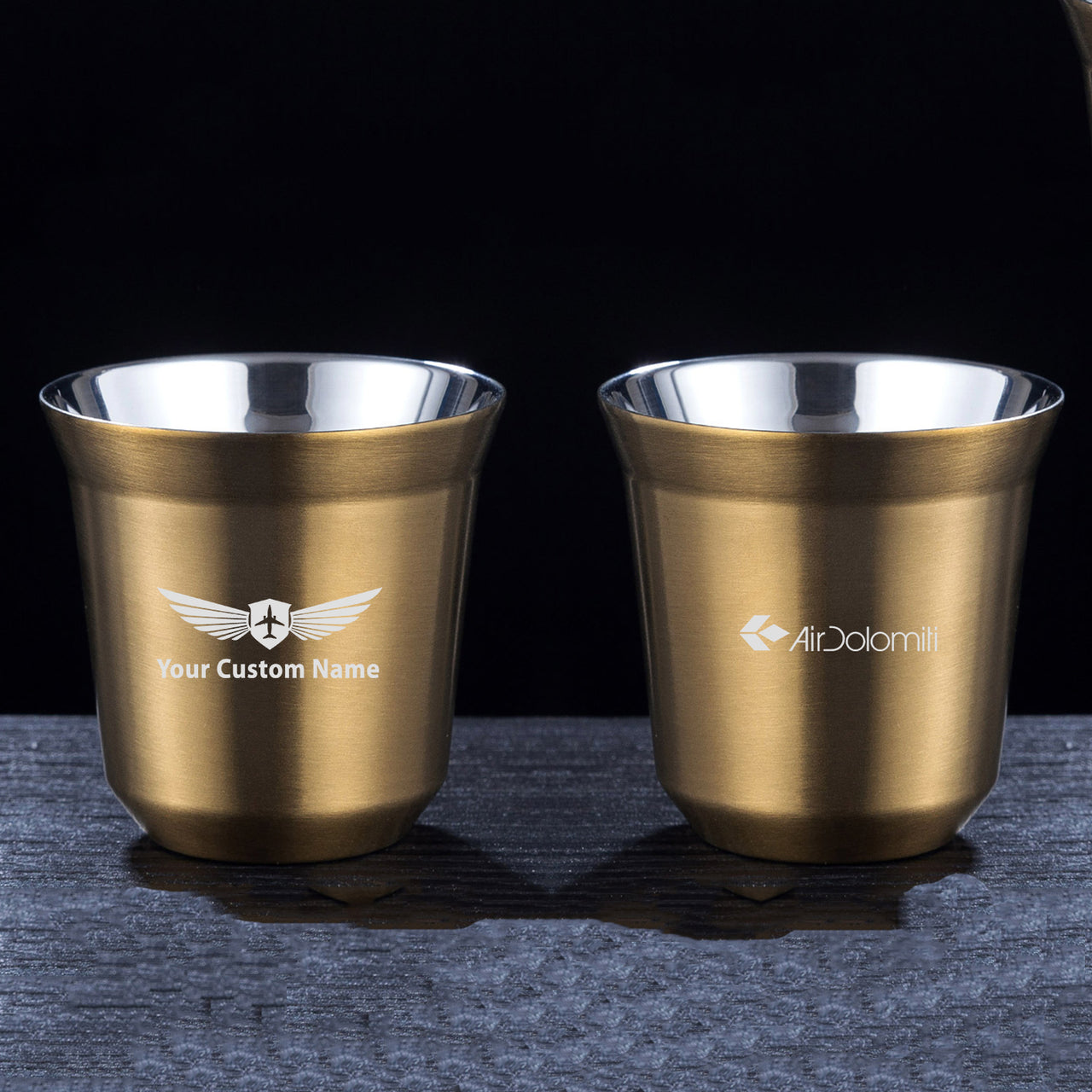 Air Dolomiti  Airlines Designed Double Wall Stainless Steel Coffee Mugs