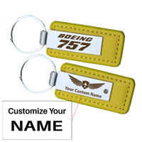 Thumbnail for Boeing 757 & Text Faux Leather Key Chains