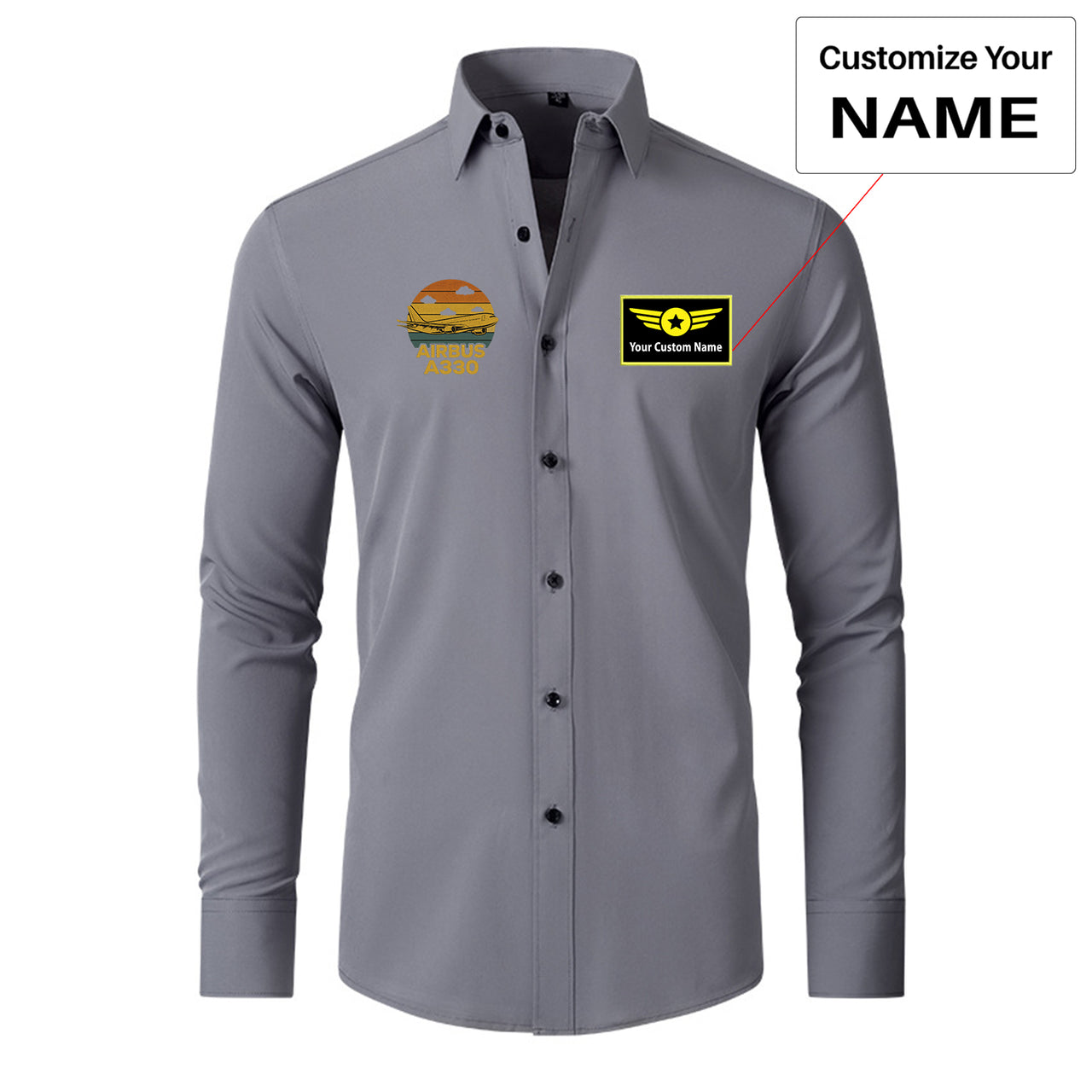 Retro Airbus A330 Designed Long Sleeve Shirts