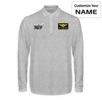 Thumbnail for The Boeing 757 Designed Long Sleeve Polo T-Shirts