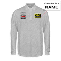 Thumbnail for I Don't Always Stop and Look at Airplanes Designed Long Sleeve Polo T-Shirts