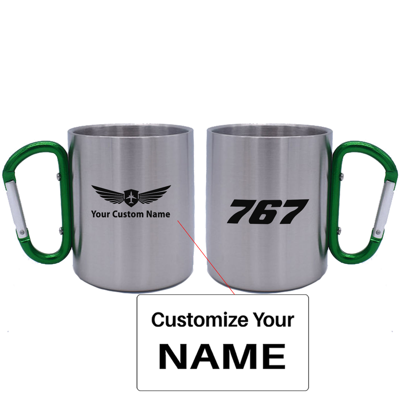 767 Flat Text Designed Stainless Steel Outdoors Mugs
