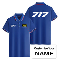Thumbnail for 717 Flat Text Designed Stylish Polo T-Shirts (Double-Side)