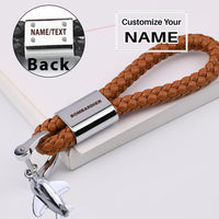 Thumbnail for Bombardier & Text Designed Leather Car Key Chains