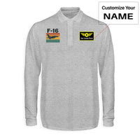 Thumbnail for Retro Fighter Jet F16 Designed Long Sleeve Polo T-Shirts