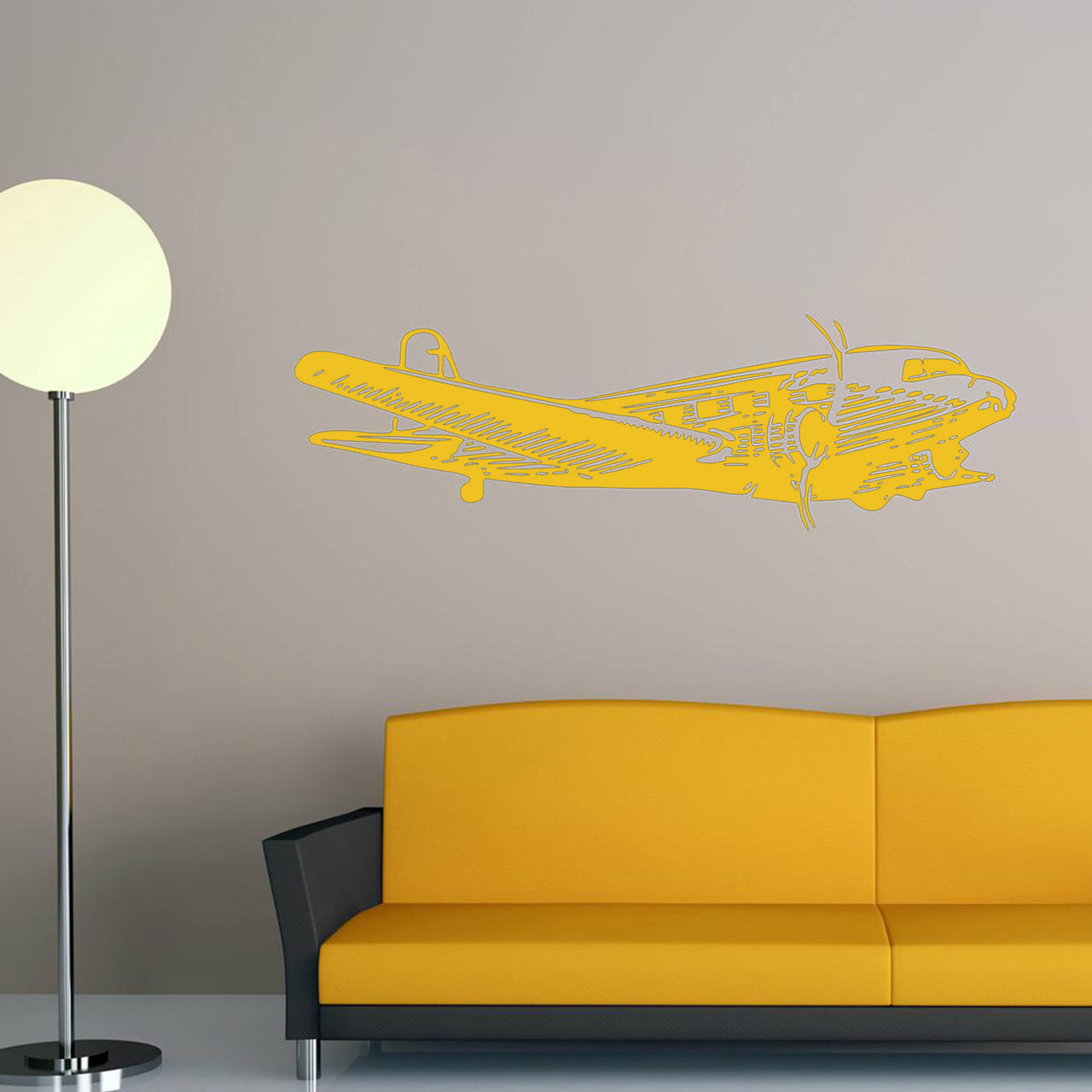 Old Airplane Designed Wall Sticker