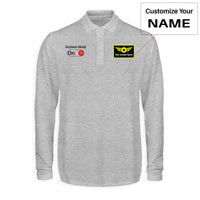 Thumbnail for Airplane Mode On Designed Long Sleeve Polo T-Shirts