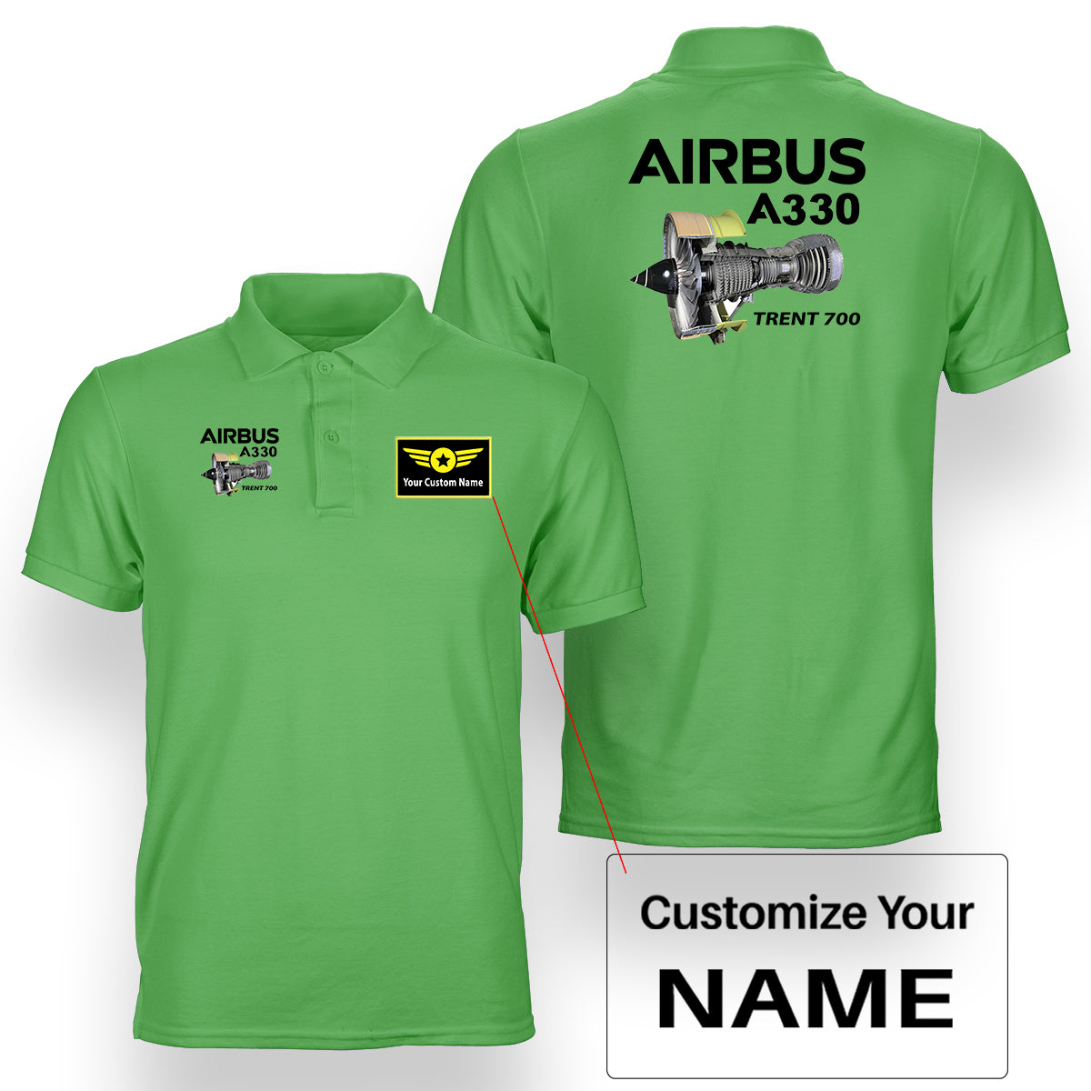 Airbus A330 & Trent 700 Engine Designed Double Side Polo T-Shirts