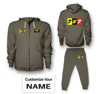 Thumbnail for Flat Colourful 767 Designed Zipped Hoodies & Sweatpants Set