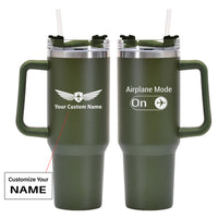 Thumbnail for Airplane Mode On Designed 40oz Stainless Steel Car Mug With Holder