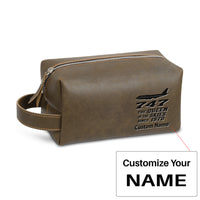 Thumbnail for Boeing 747 - Queen of the Skies Designed Leather Clutch Toiletry Bag