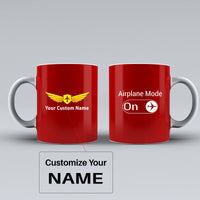 Thumbnail for Airplane Mode On Designed Ceramic White Mugs