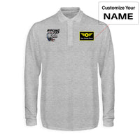 Thumbnail for Boeing 737+Text & CFM LEAP-1 Engine Designed Long Sleeve Polo T-Shirts