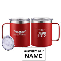 Thumbnail for Cessna 172 & Plane Designed Stainless Steel Laser Engraved Mugs