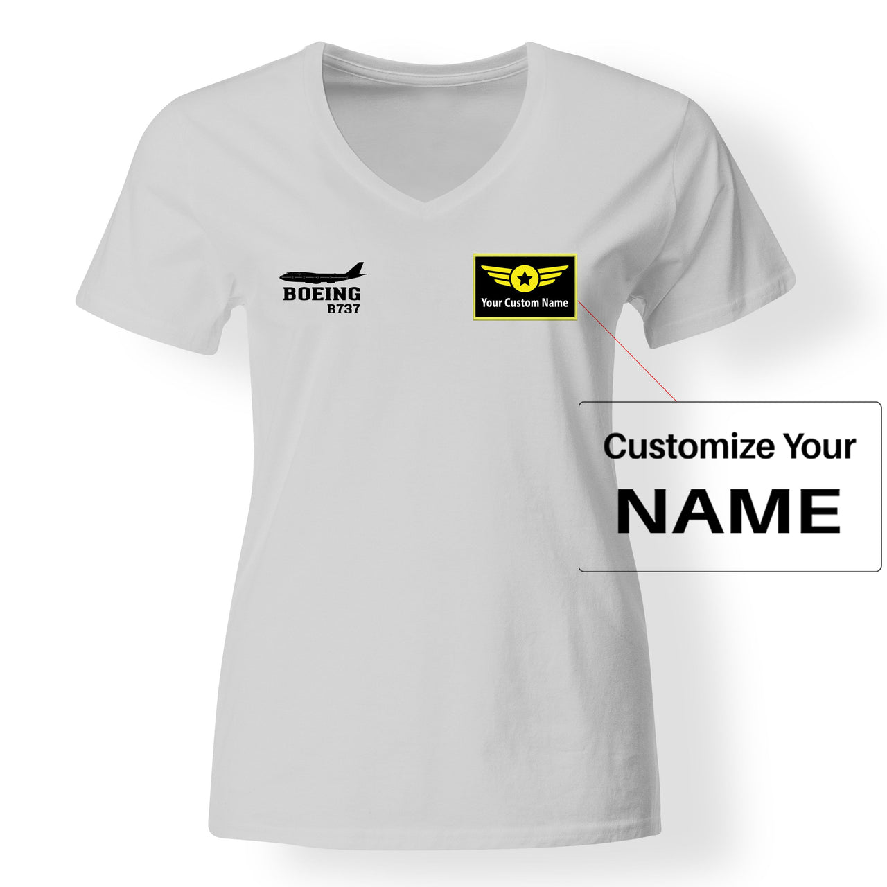 Boeing 737 Printed Designed V-Neck T-Shirts - view 17