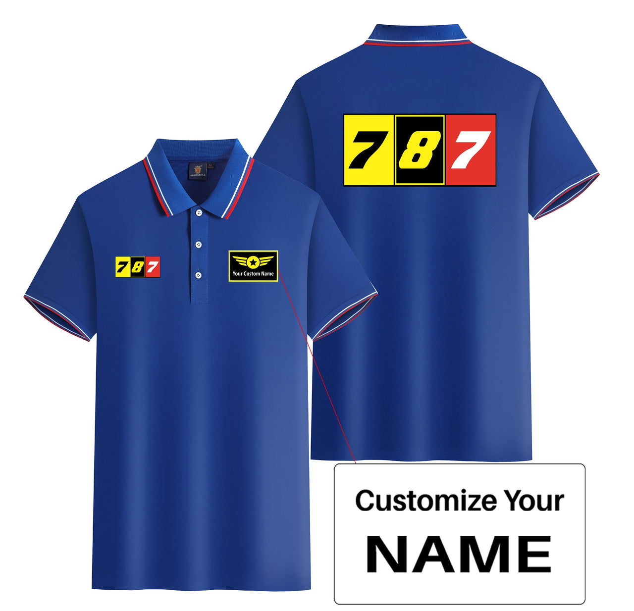 Flat Colourful 787 Designed Stylish Polo T-Shirts (Double-Side)