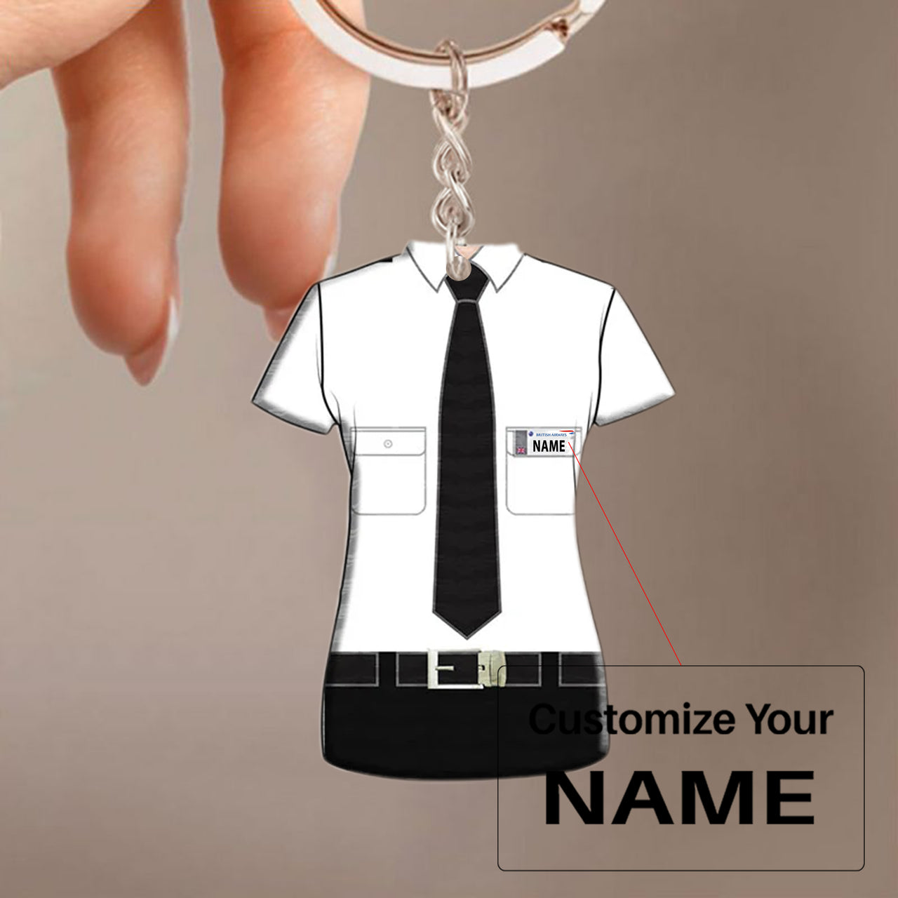 British Airways Uniform Acrylic Keychain