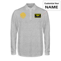 Thumbnail for Retro Boeing 737 Designed Long Sleeve Polo T-Shirts