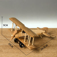 Thumbnail for Solid Wood Retro Handmade Desktop Airplane Model Decoration