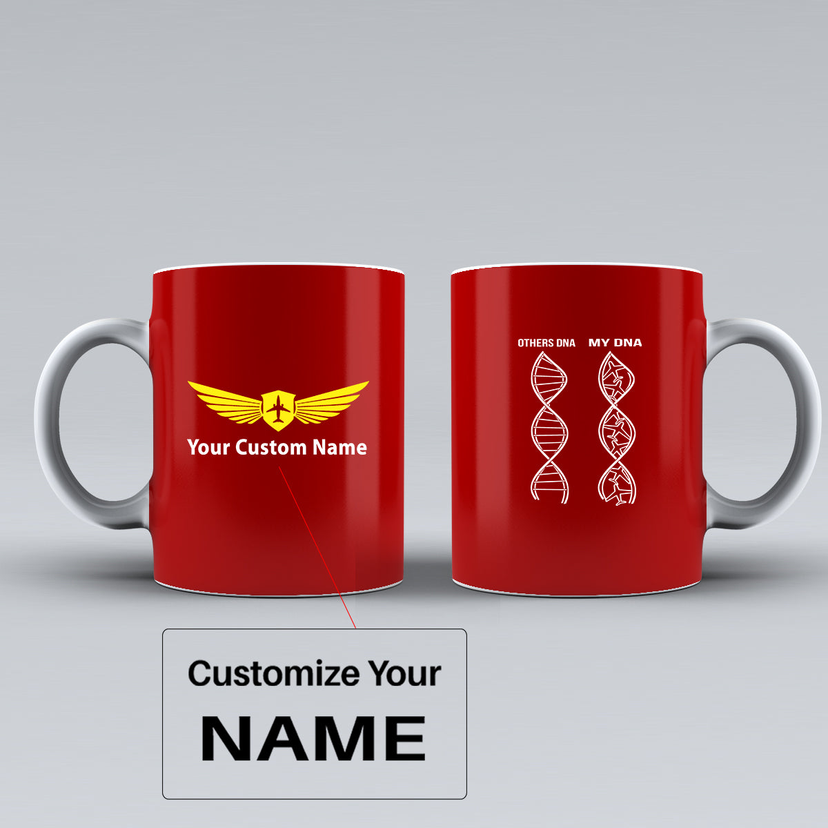 Aviation DNA Designed Ceramic White Mugs