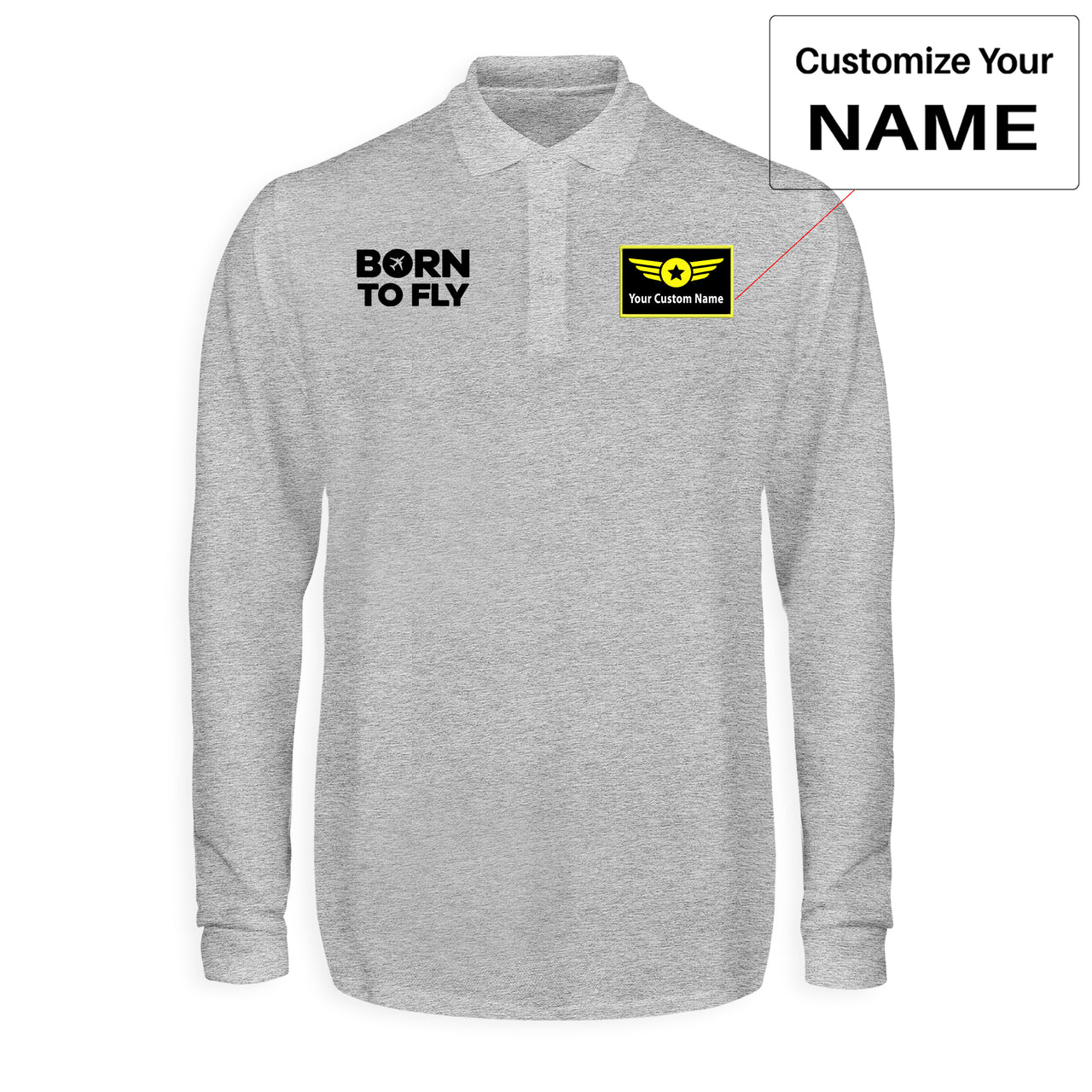 Born To Fly Special Designed Long Sleeve Polo T-Shirts