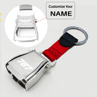 Thumbnail for 787 Flat Text Designed Airplane Seat Belt Key Chains
