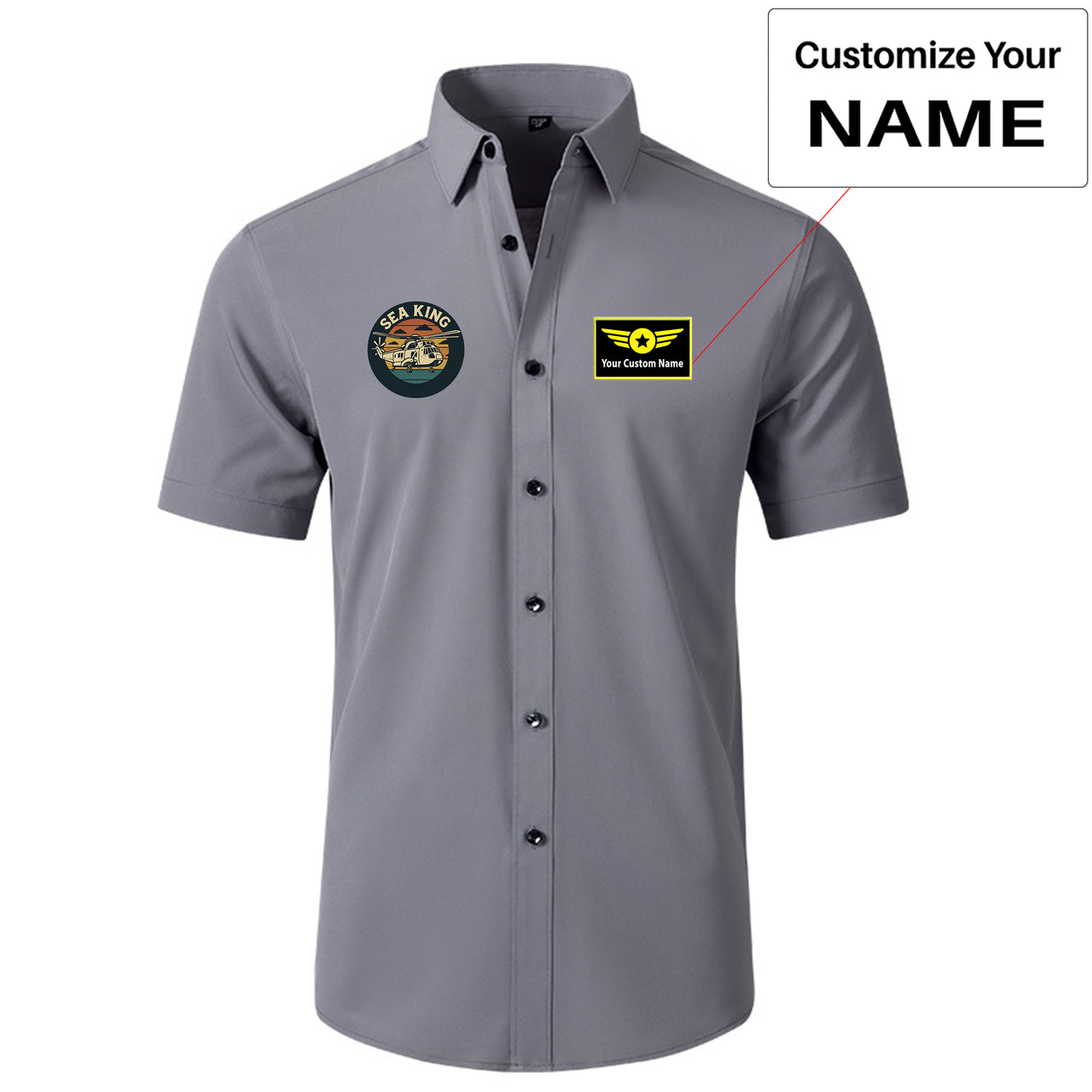 Sea King Helicopter Designed Short Sleeve Shirts