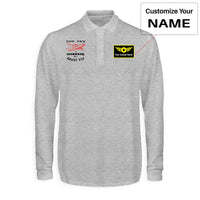 Thumbnail for The Sky is Calling and I Must Fly Designed Long Sleeve Polo T-Shirts