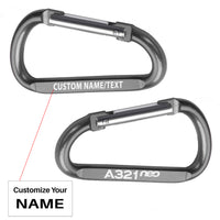 Thumbnail for A321neo & Text Designed Aluminum Alloy Carabiner Key chains