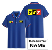 Thumbnail for Flat Colourful 727 Designed Stylish Polo T-Shirts (Double-Side)