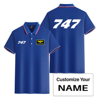 Thumbnail for 747 Flat Text Designed Stylish Polo T-Shirts (Double-Side)