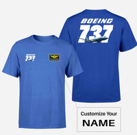 Thumbnail for Super Boeing 737+Text Designed Double-Side T-Shirts