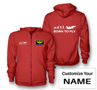 Thumbnail for Born To Fly Military Designed Zipped Hoodies