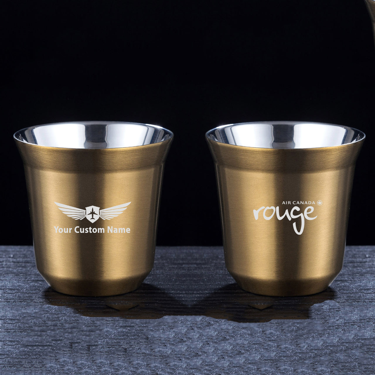 Air Canada rouge Airlines Designed Double Wall Stainless Steel Coffee Mugs