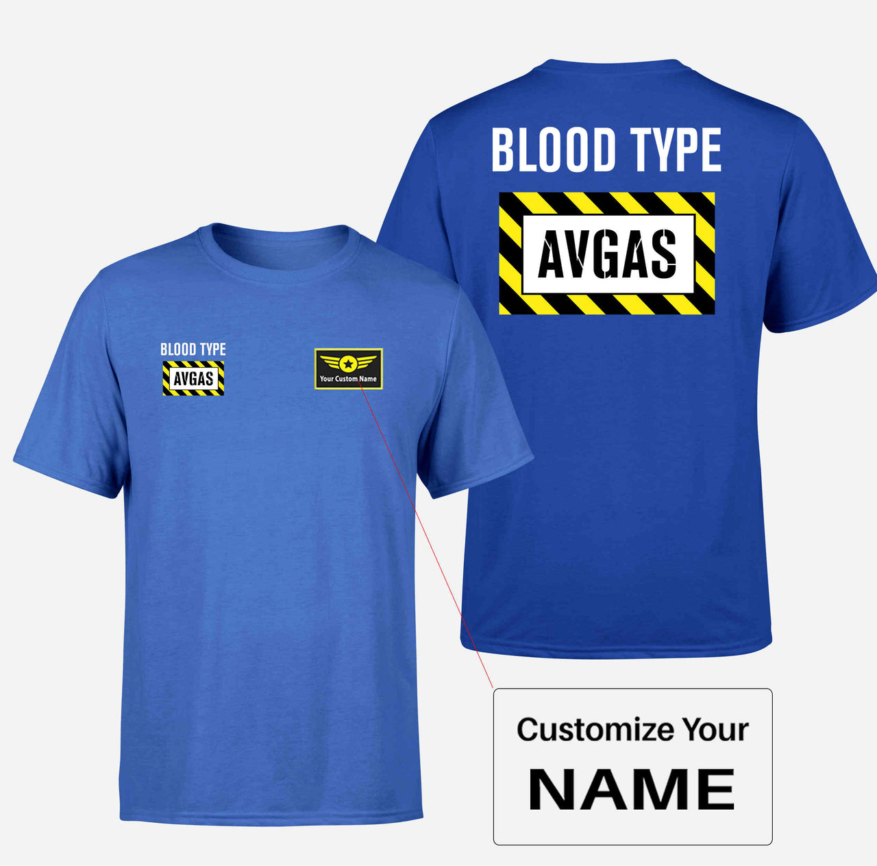 Blood Type AVGAS Double-Side T-Shirts
