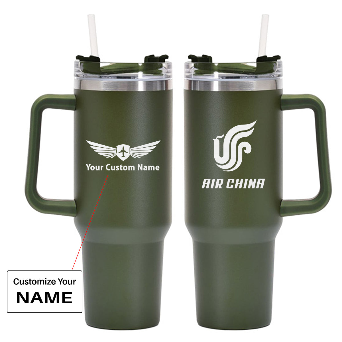 Air China Airlines Designed 40oz Stainless Steel Car Mug With Holder