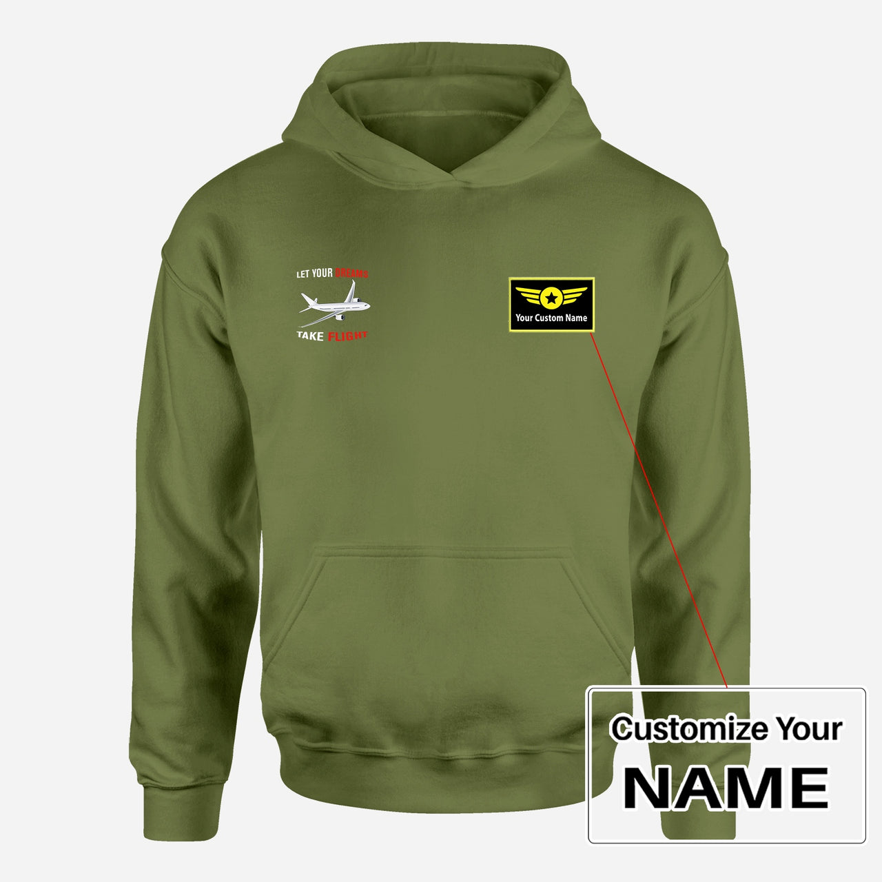 Let Your Dreams Take Flight Designed Hoodies