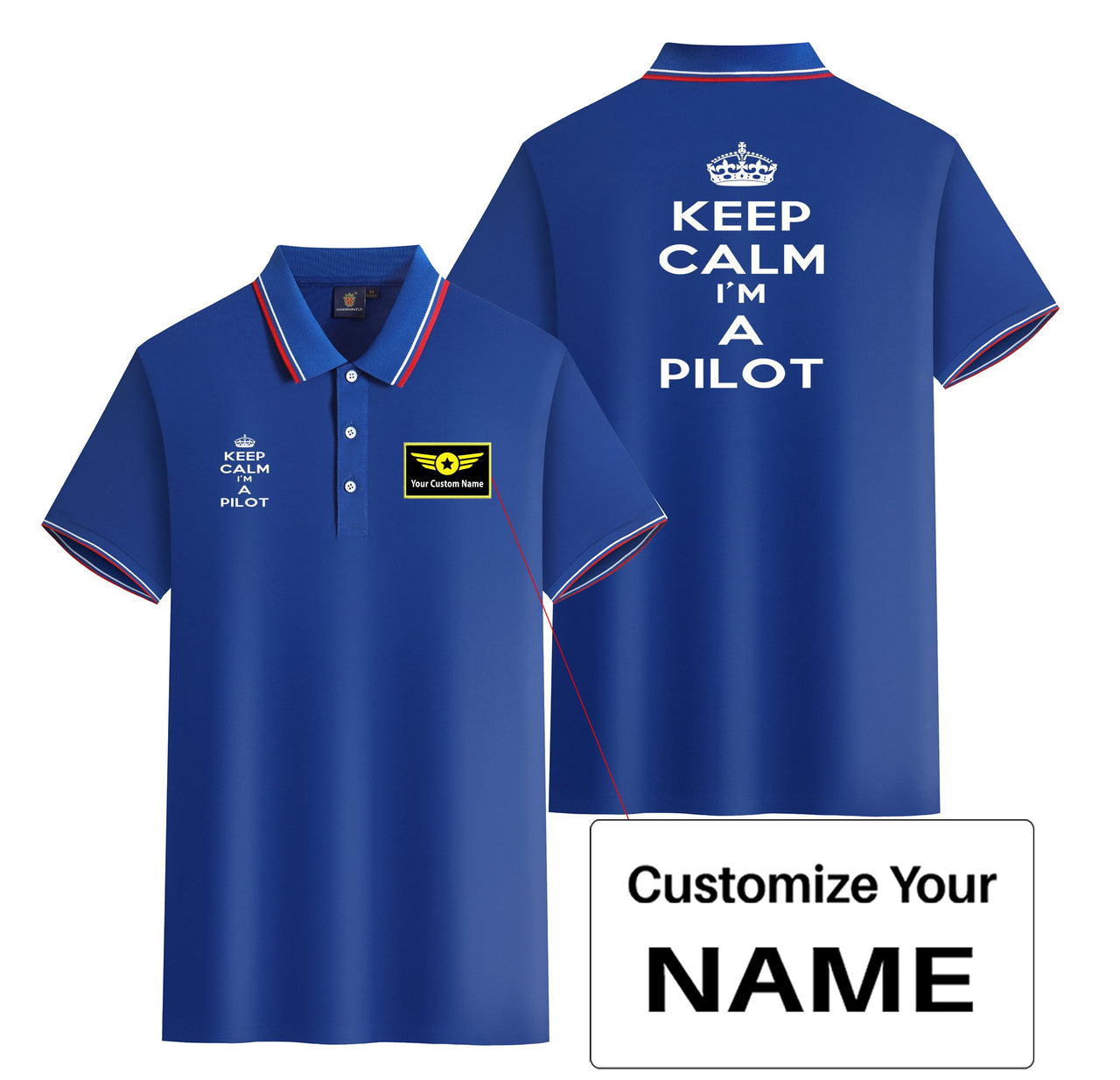 Keep Calm I'm a Pilot Designed Stylish Polo T-Shirts (Double-Side)
